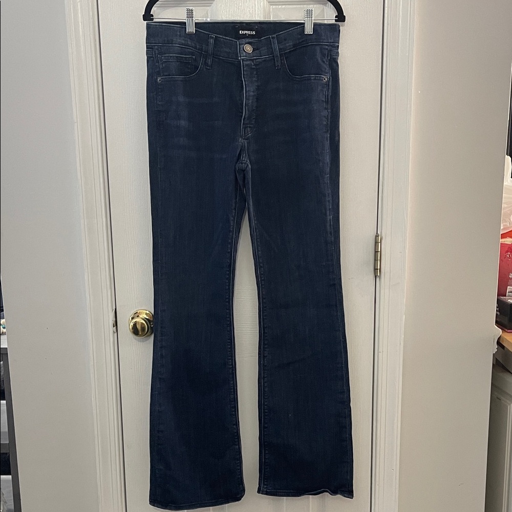 Express Dark Blue Flare Jeans